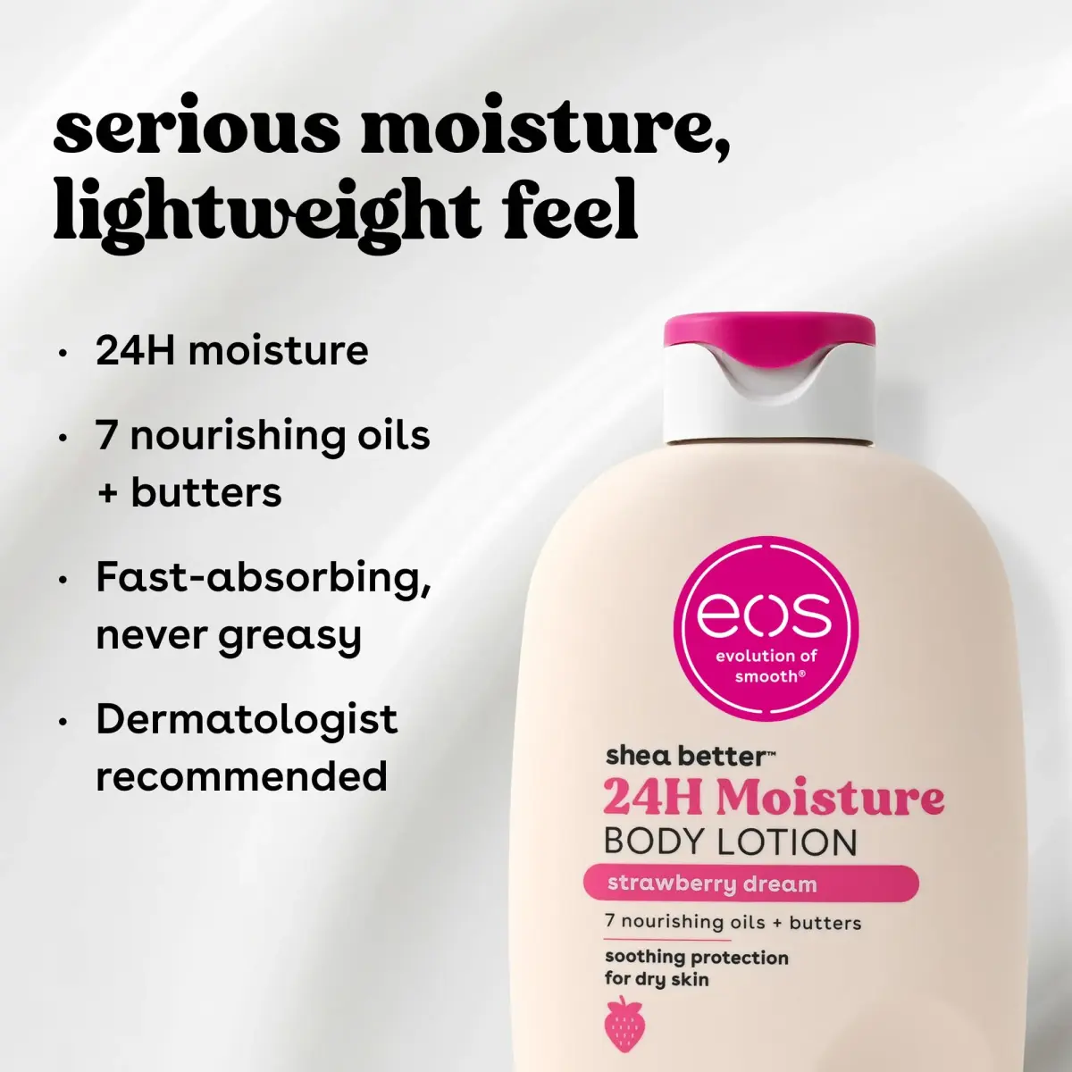 eos Shea Better Body Lotion Strawberry Dream 473ml (16 fl oz) | 24-Hour Moisture for Soft Skin - view 4