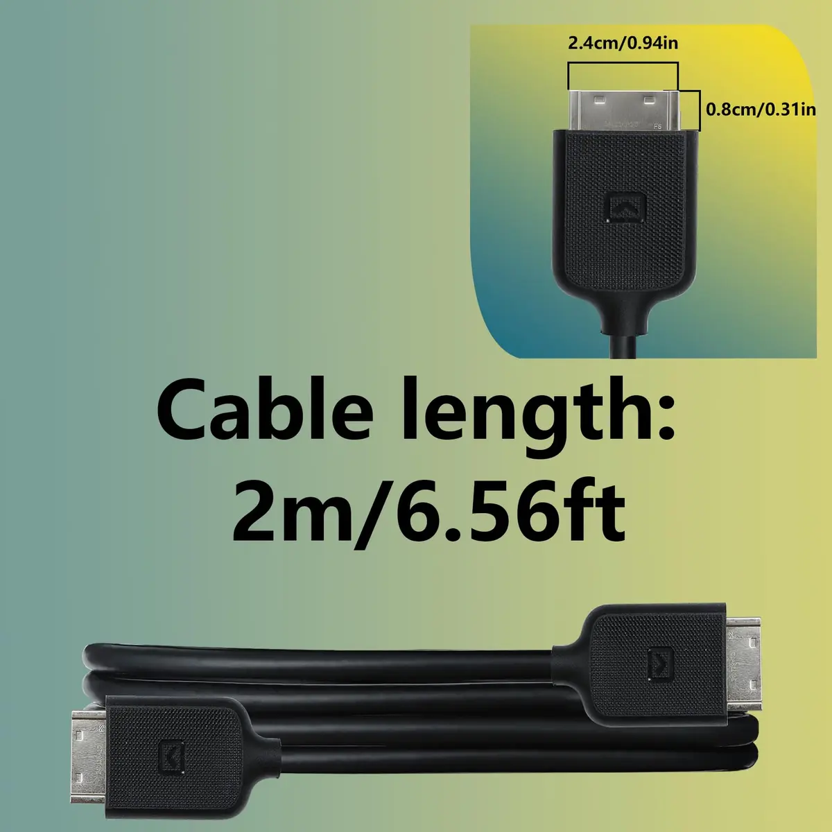 Tjyuze 2m/6.5ft BN39-02209B One Connect Cable Compatible with Samsung KS7000 TV | 2 Meter Length, Black - view 9