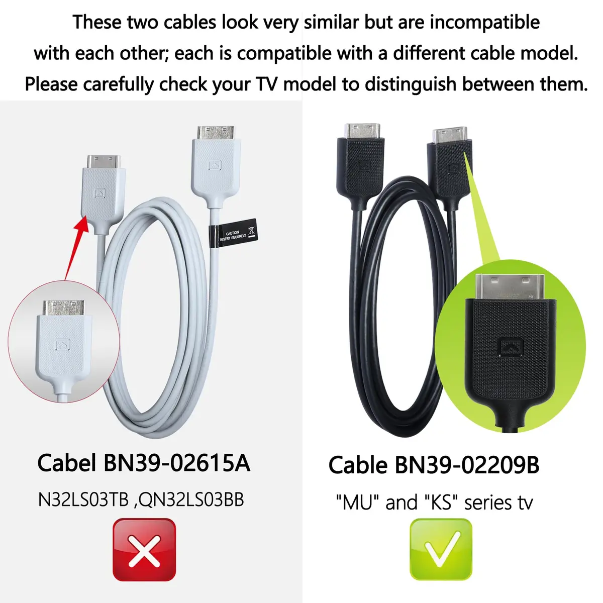 Tjyuze 2m/6.5ft BN39-02209B One Connect Cable Compatible with Samsung KS7000 TV | 2 Meter Length, Black - view 2