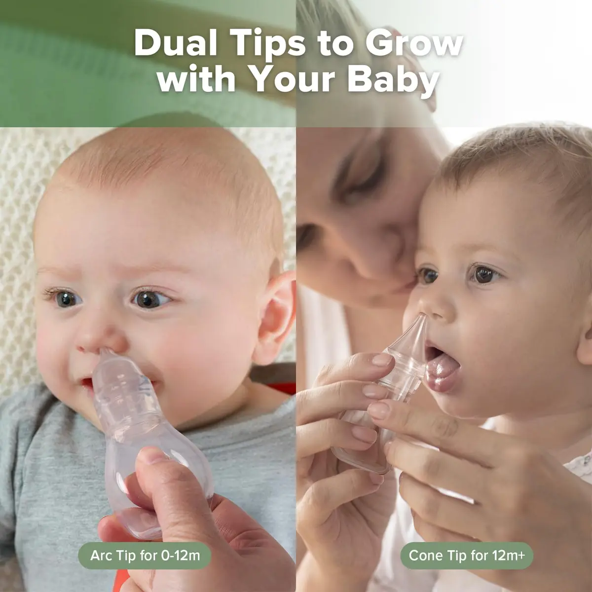 Haakaa Silicone Baby Nasal Aspirator Bulb Syringe with 2 Tips | Gentle Mucus Removal for Newborns & Toddlers - view 2