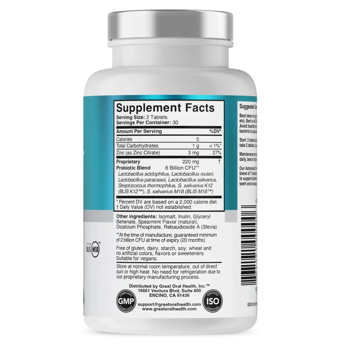 Great Oral Health Advanced Oral Probiotics Mint & Strawberry Vanilla 120 Count (2 x 60 Count) | Dentist Formulated for Bad Breath Treatment - view 9