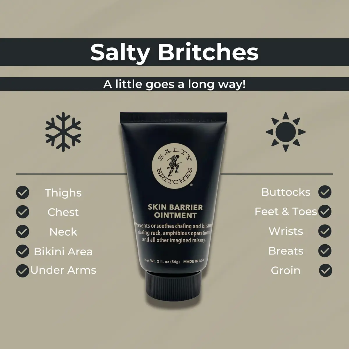 Salty Britches Skin Barrier Ointment, Anti Chafe, Berry Scented - 2pk | Military-Grade Skin Protection for All-Day Endurance - view 3