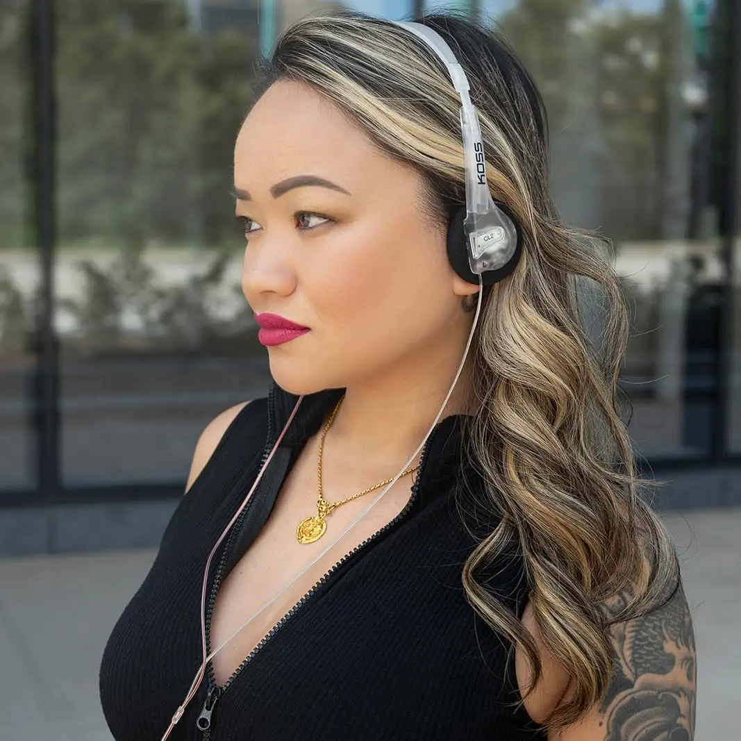 Koss CL/2 Clear Retro 90s Style On-Ear Headphones, Wired Plug | Balanced Sound & Vintage Design - view 6