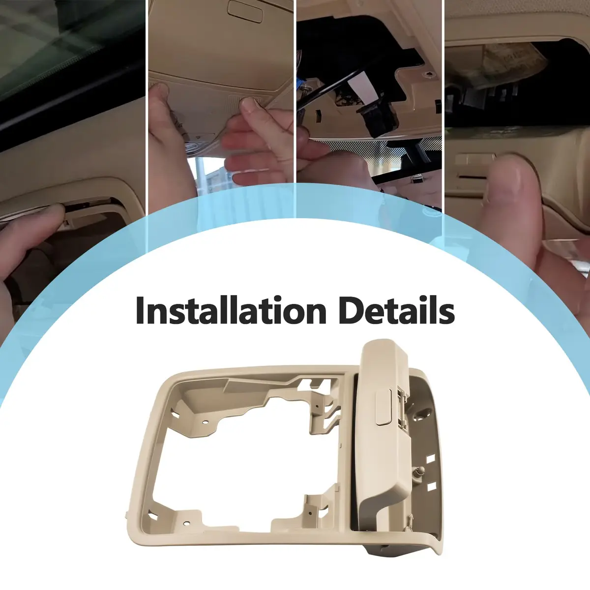 Quealzara Beige Sunglass Box Console Case Holder Compatible with VW Jetta MK6 2011-2018 Passat B7 | Overhead Console Glasses Organizer - view 4