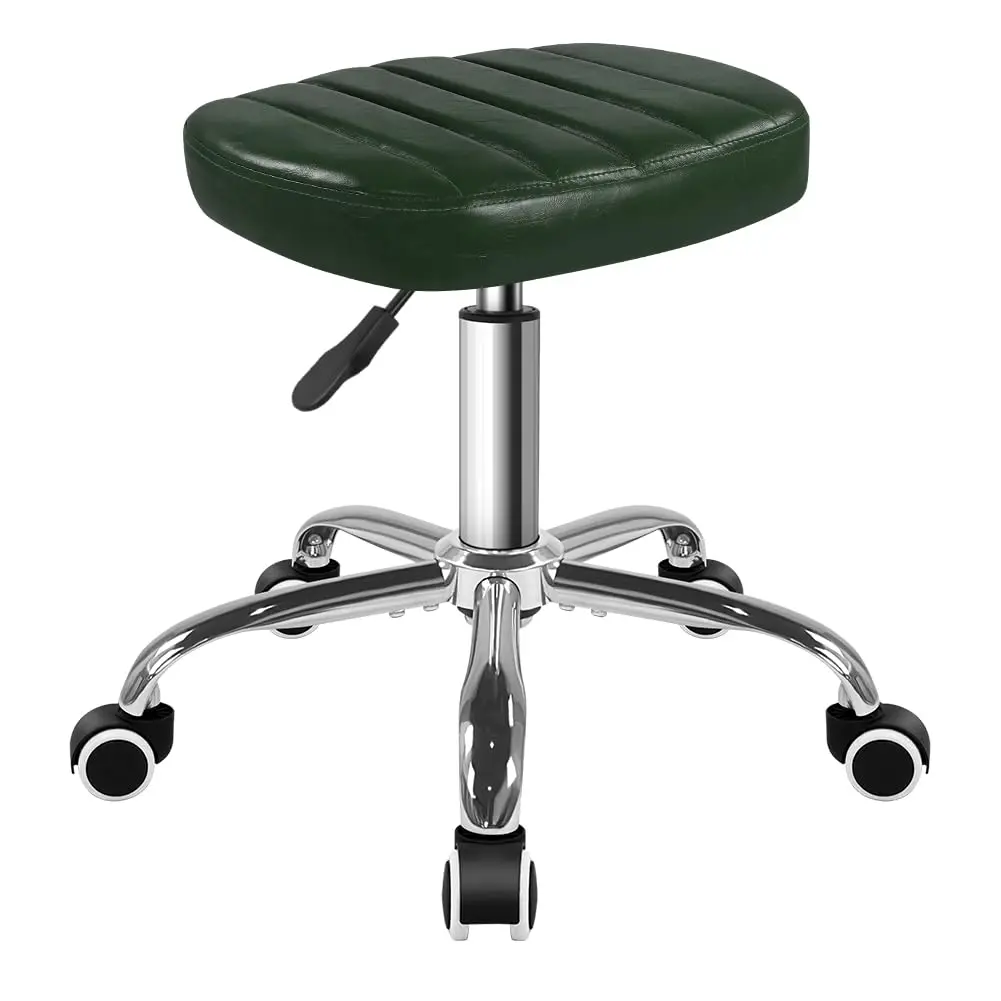 BFTOU Minimalist Square Swivel Stool with Wheel, Height-Adjustable, Waterproof, 17.7x17.7x19.3 inches | Stable & Durable - main product image