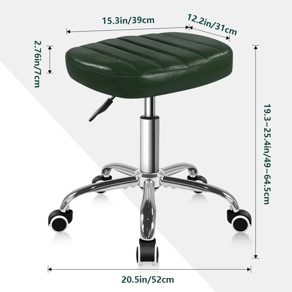 BFTOU Minimalist Square Swivel Stool with Wheel, Height-Adjustable, Waterproof, 17.7x17.7x19.3 inches | Stable & Durable - view 2