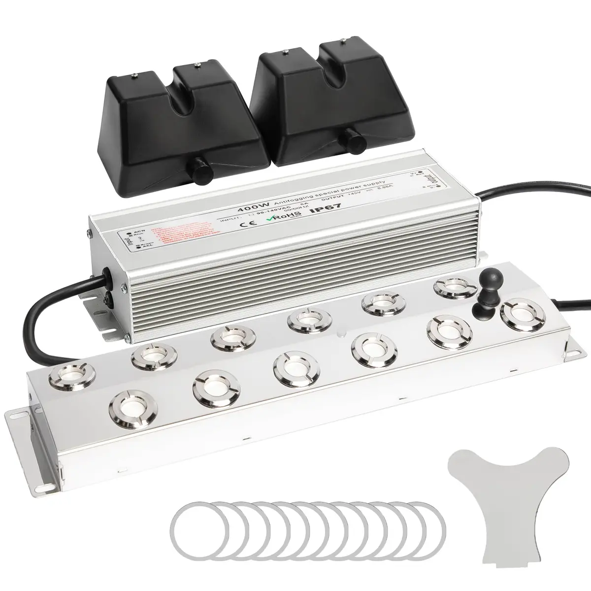 Toriexon Ultrasonic Mist Maker Fogger 12 Heads 9000ml/H | IP67 Waterproof, Stainless Steel, Outdoor Fogging - main product image