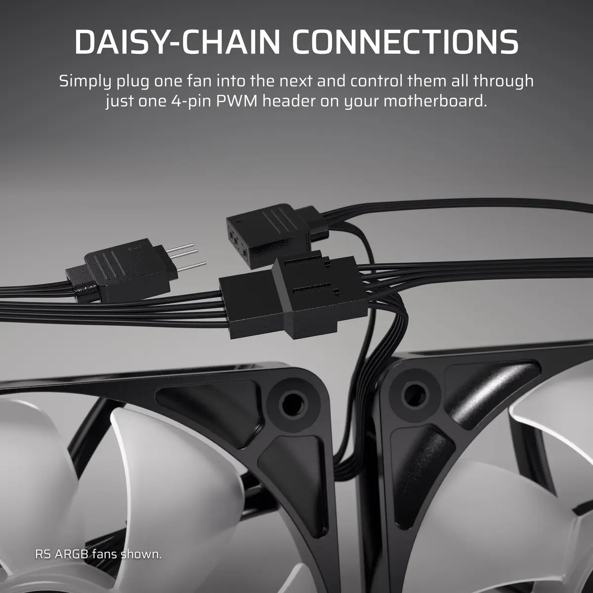 Corsair RS120 120mm PWM Fan – Daisy-Chain Connection – Low-Noise – Magnetic Dome Bearing – Black | Up to 2,100 RPM, 72.8 CFM, Quiet Operation - view 3