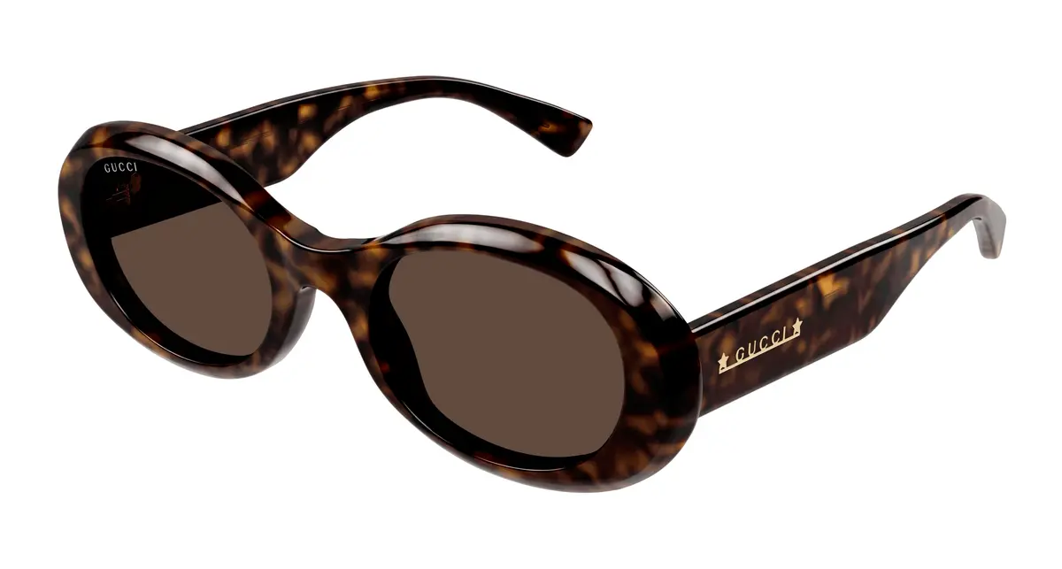 Gucci GG1587S-002 Havana round Ladies Sunglasses for Womens | Brown Plastic Frame, 52mm Lens - main product image