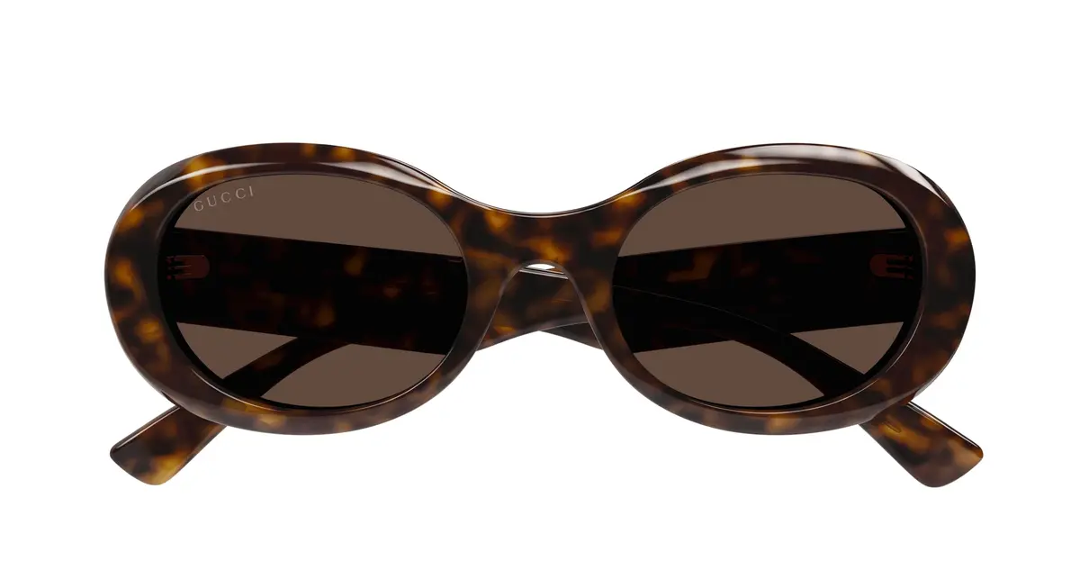 Gucci GG1587S-002 Havana round Ladies Sunglasses for Womens | Brown Plastic Frame, 52mm Lens - view 2
