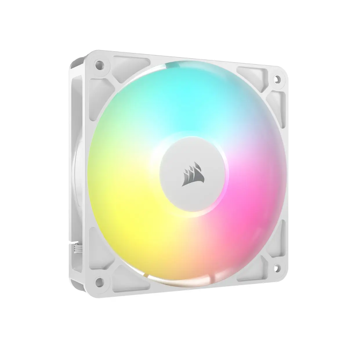 Corsair RS120 ARGB 120mm PWM Fan – Daisy-Chain Connection – Low-Noise – Magnetic Dome Bearing – Single Pack – White | 120mm ARGB Fan with PWM Control - main product image