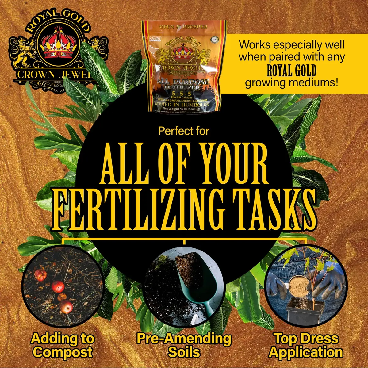 Royal Gold Organic All Purpose Fertilizer 20 lbs | OMRI & CDFA Certified for Organic Gardening - view 3