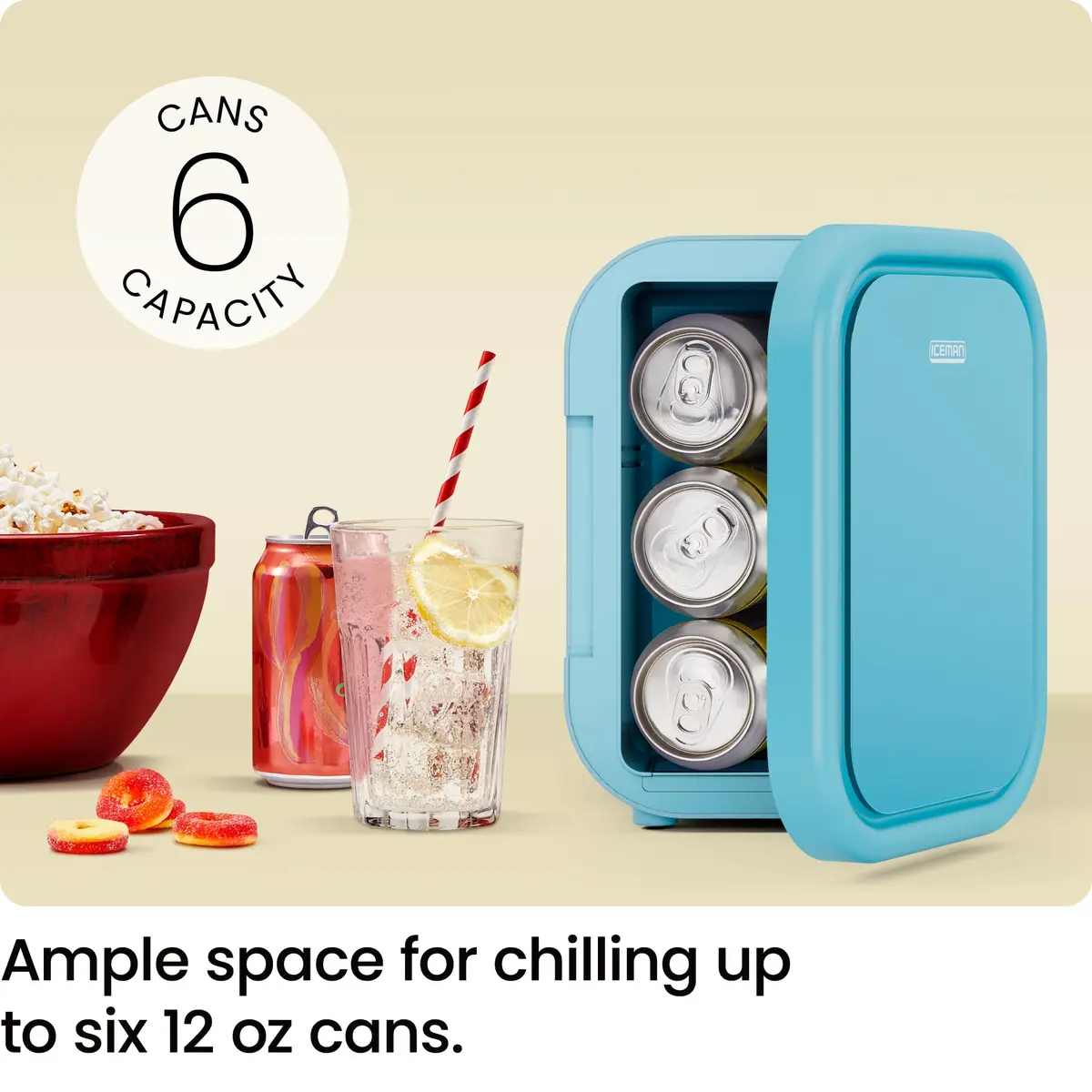 Iceman Portable Mini Fridge 4L | Fits 6 x 12 oz Cans, Cooler & Heater, Car & Office Use - view 2