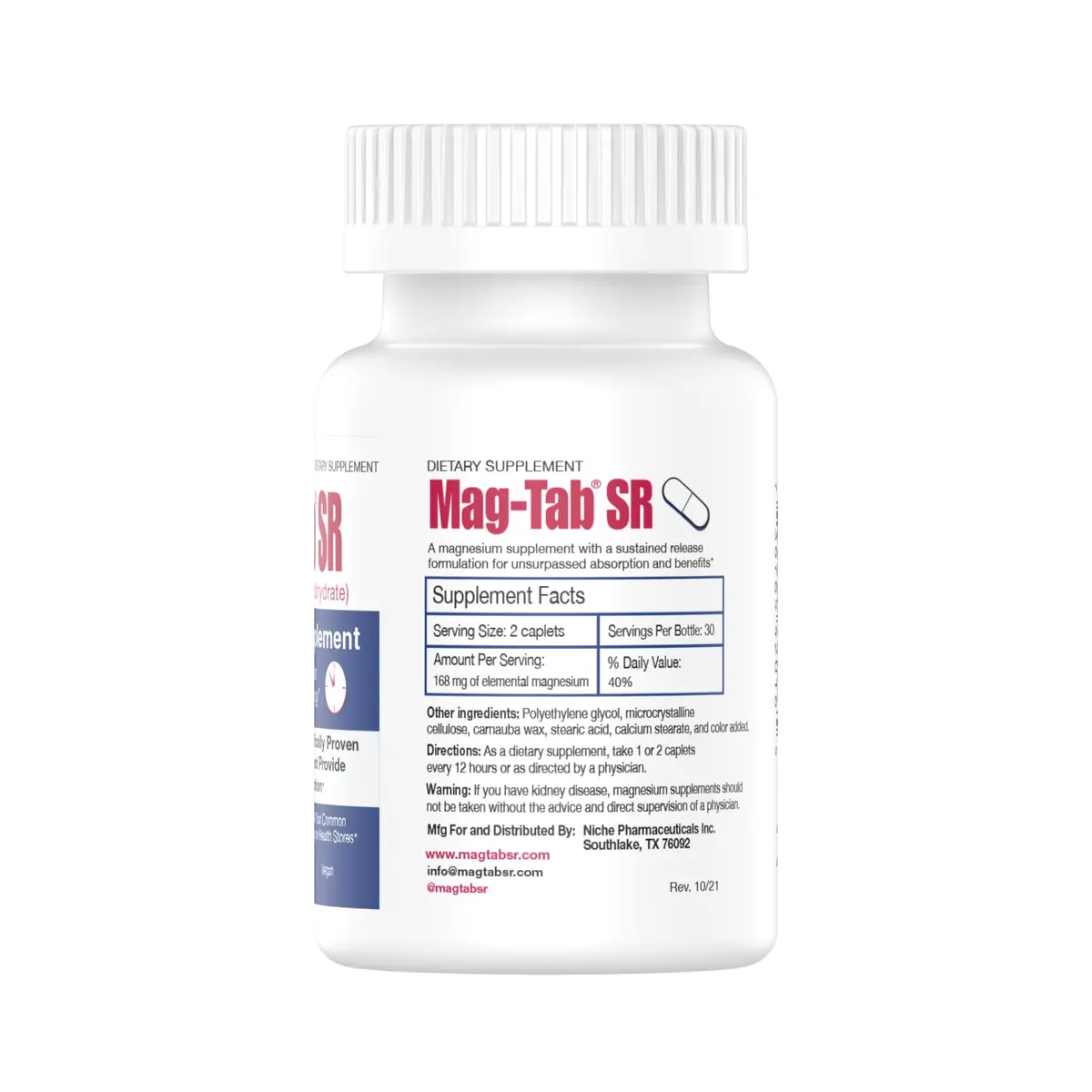 MAG-TAB SR Extended Release Magnesium Lactate 60 Count | Supports Sleep & Muscle Health - view 2