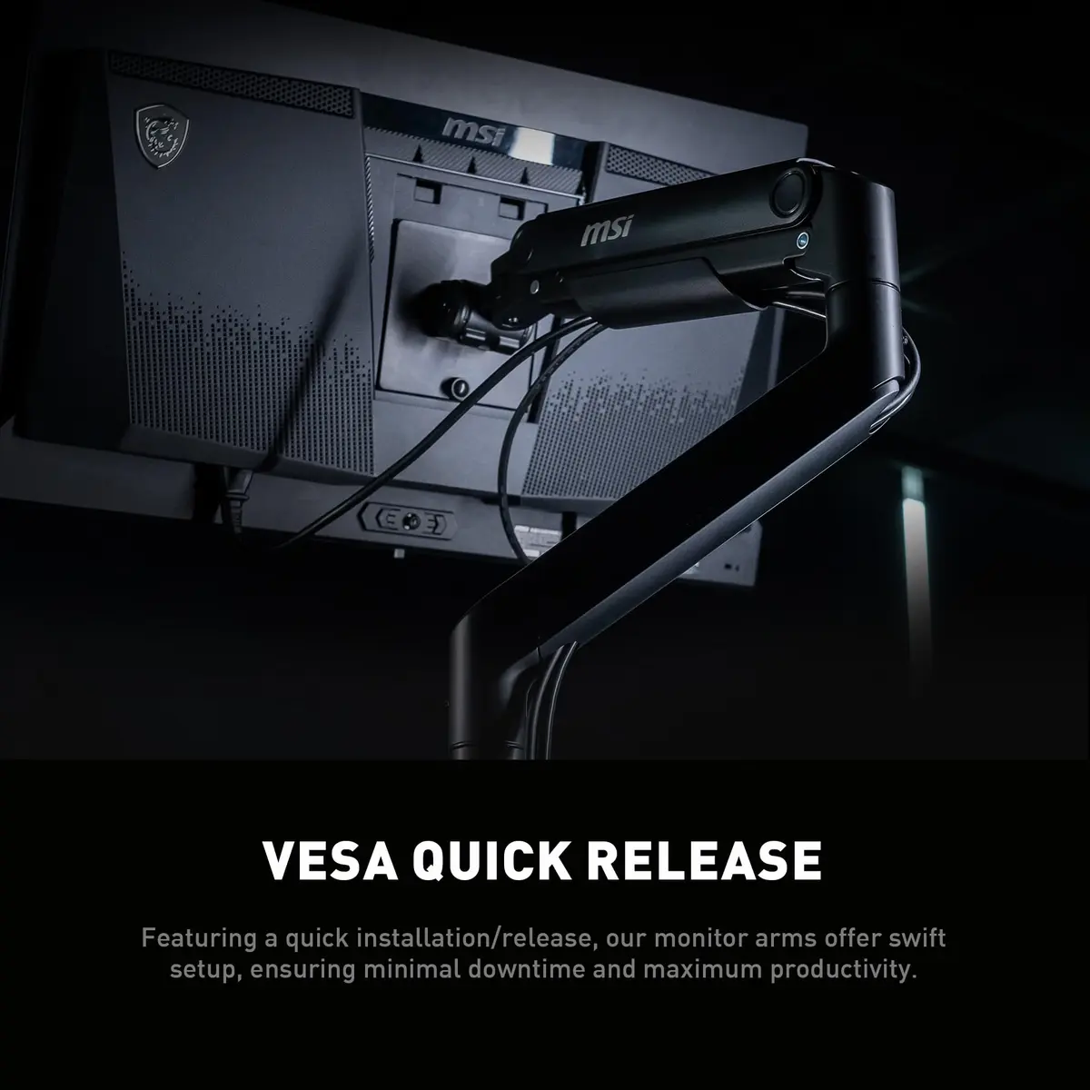 MSI MAG MT201D Dual Monitor Stand Arms Support 17-45" | Heavy Duty, VESA Compatible, Adjustable, 44 lbs per Screen - view 2
