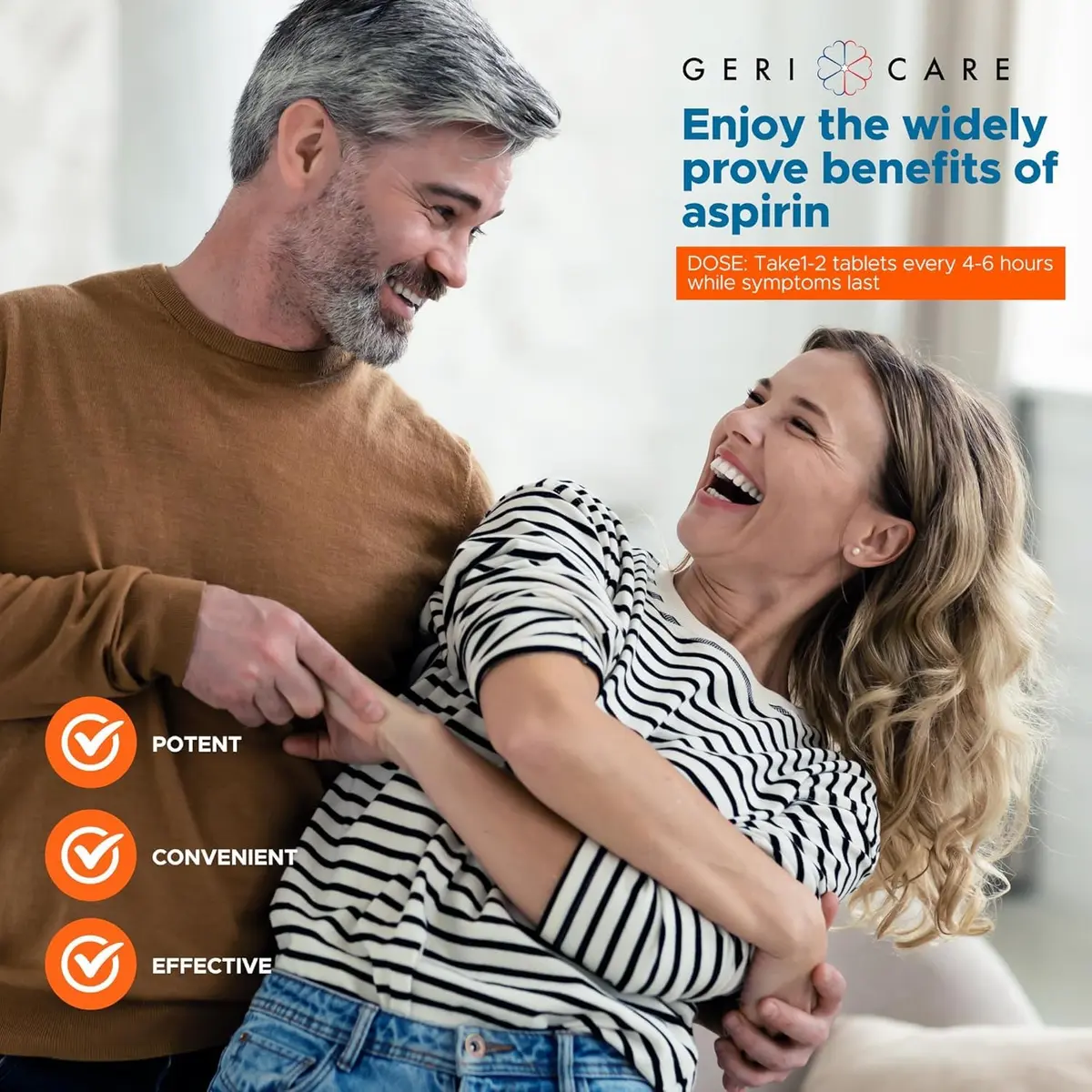 GeriCare Aspirin Tablets 325mg | Enteric Coated Pain & Fever Relief for Adults - view 7