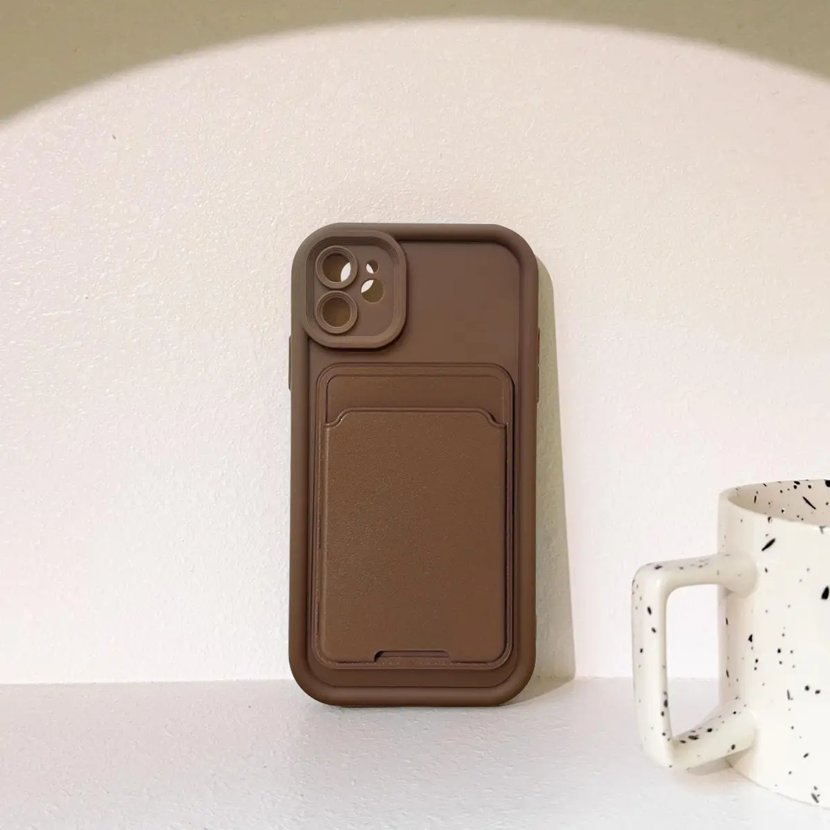 Lovmooful for iPhone 12 Case Brown | Stylish Card Holder & Medium Protection - view 6