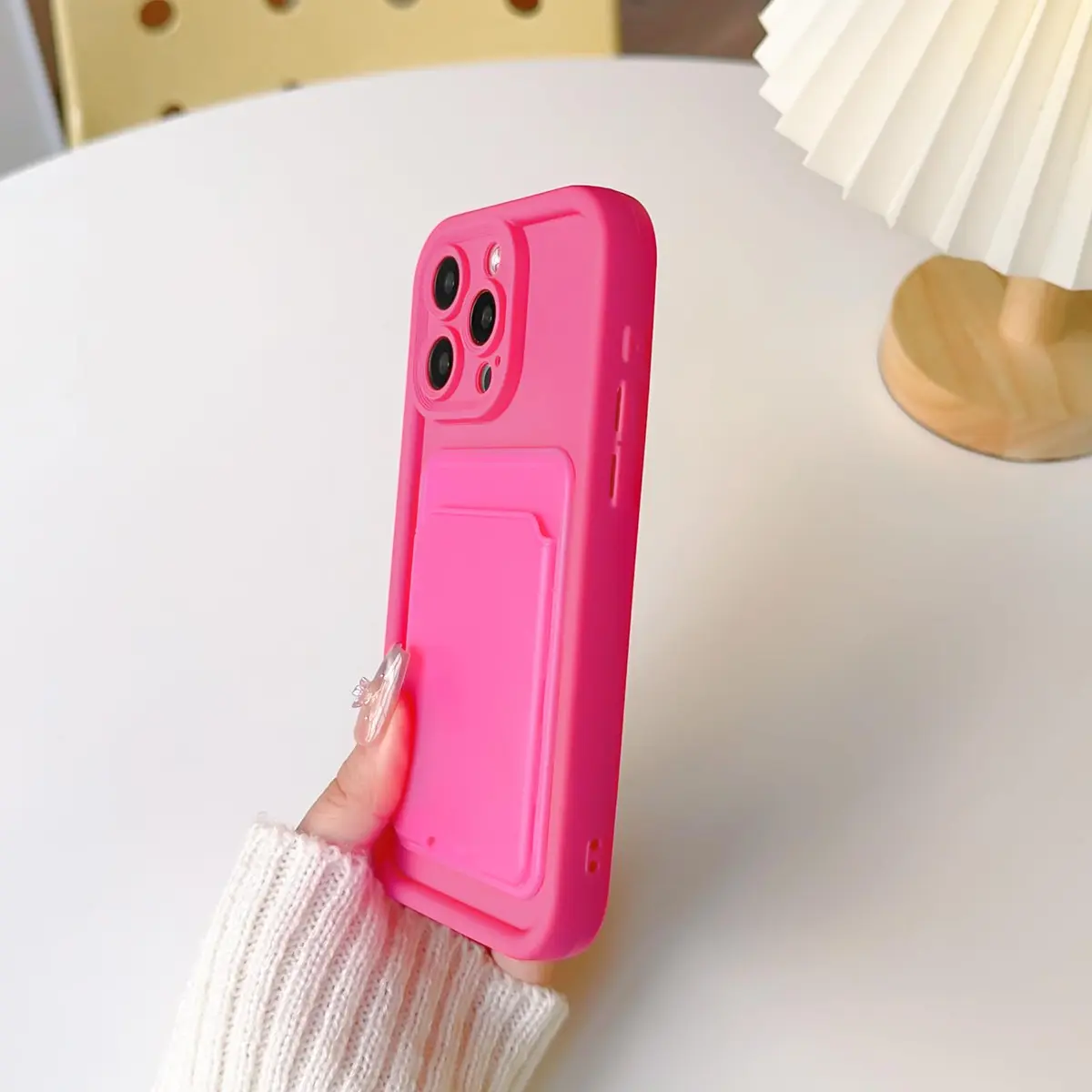 Lovmooful for iPhone 15 Pro Case Cute Color Card Holder-Hot Pink | Slim, Stylish & Practical - view 5