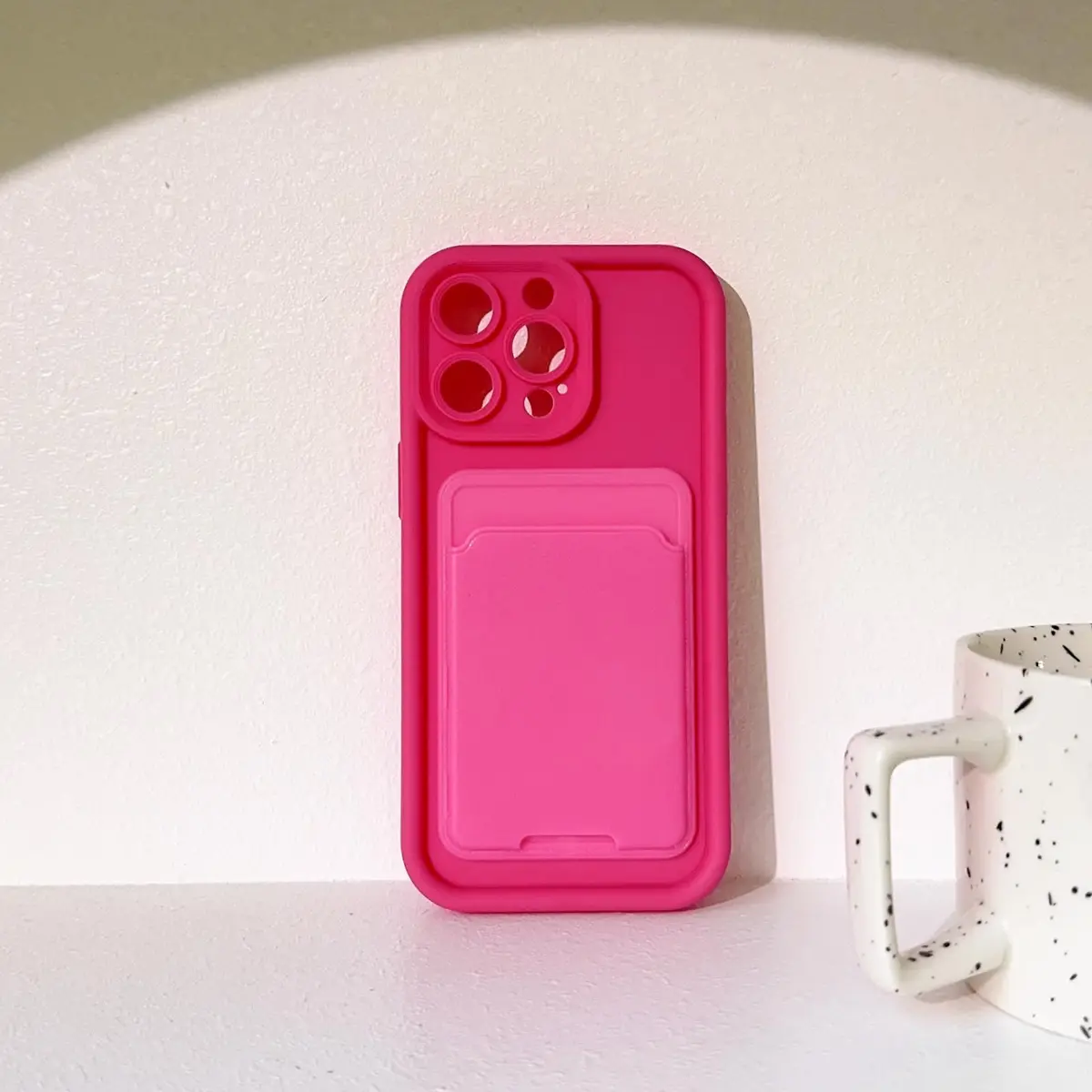 Lovmooful for iPhone 15 Pro Case Cute Color Card Holder-Hot Pink | Slim, Stylish & Practical - view 6