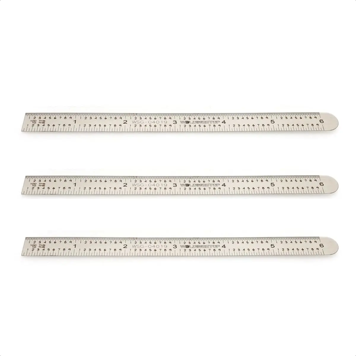 WeldingStop 6-Inch Machinist Ruler Set 3pcs | 150mm Flexible Stainless Steel Rule with 5R Graduations - main product image