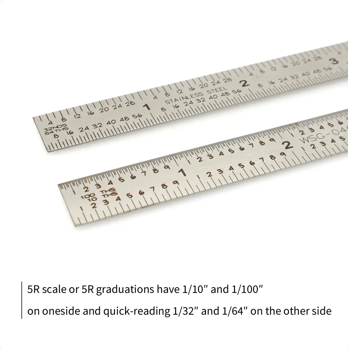 WeldingStop 6-Inch Machinist Ruler Set 3pcs | 150mm Flexible Stainless Steel Rule with 5R Graduations - view 3