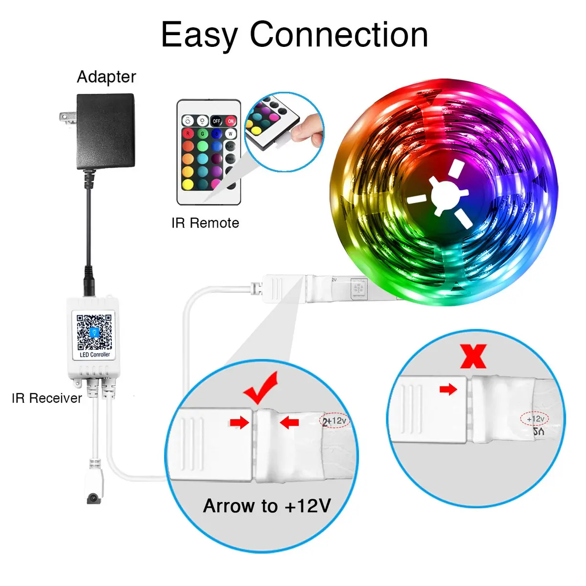 DAYBETTER RGB LED Strip Lights 30.48m (100ft) | Smart App & Remote Control for Bedroom Decor - view 5