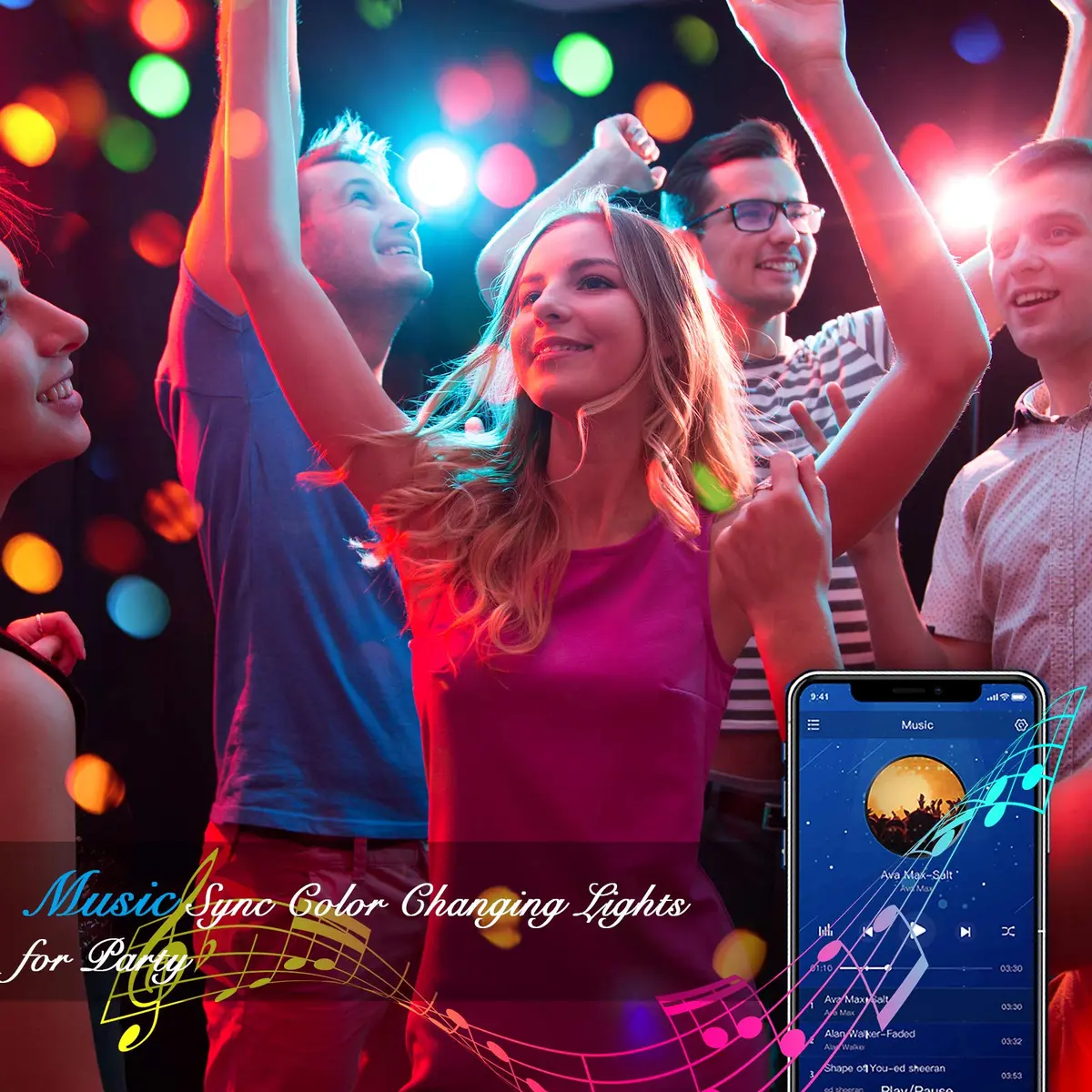 DAYBETTER RGB LED Strip Lights 30.48m (100ft) | Smart App & Remote Control for Bedroom Decor - view 2