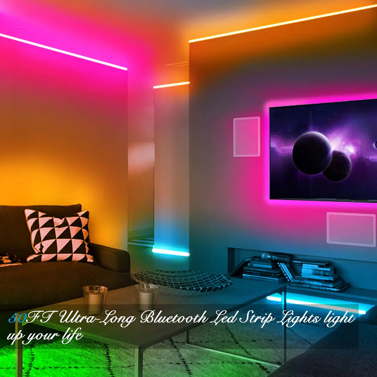DAYBETTER RGB LED Strip Lights 30.48m (100ft) | Smart App & Remote Control for Bedroom Decor - view 4