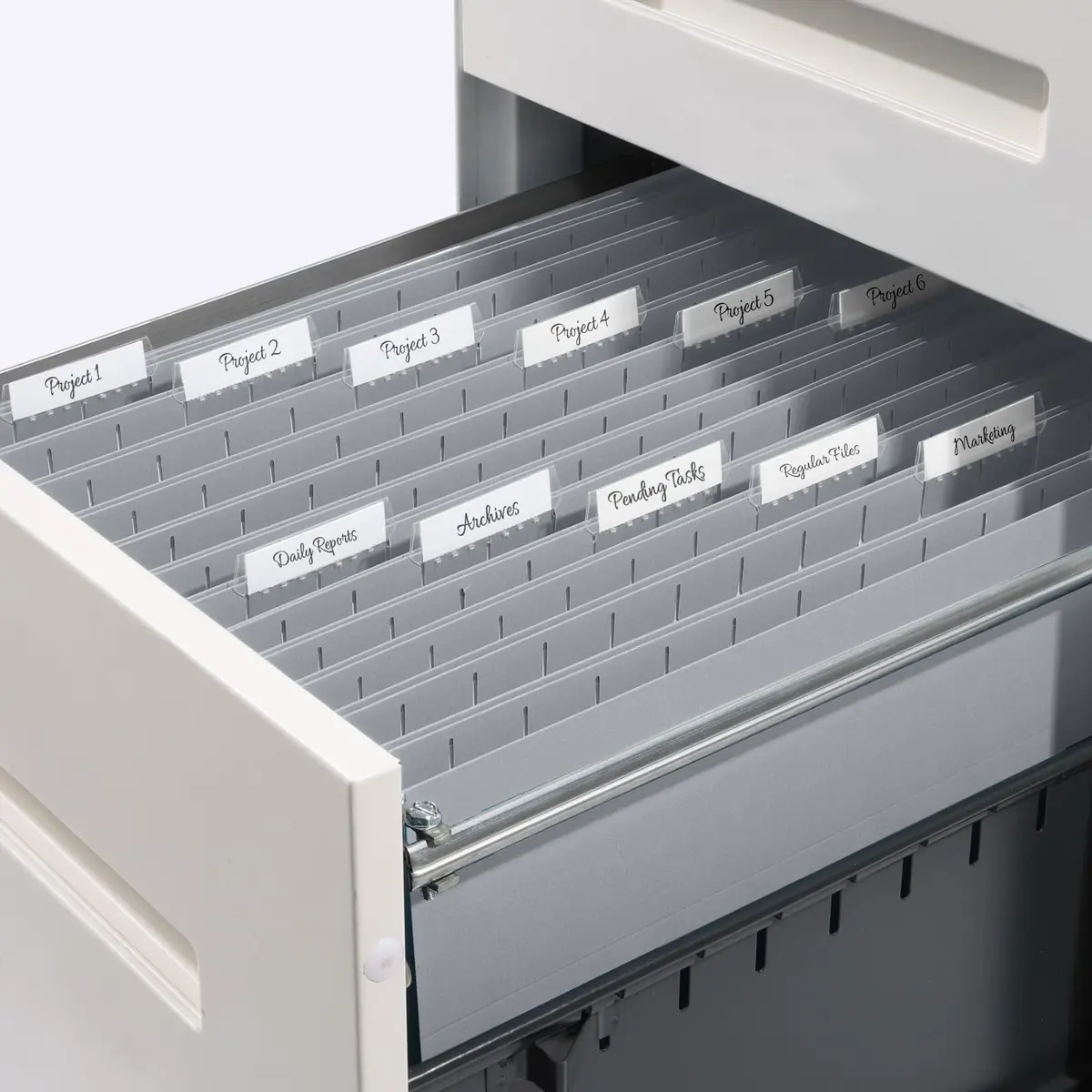SUNEE Legal Size Hanging File Folders (9.2"x14.8") | 25 Pack, Gray, 1/5-Cut Tabs, Durable Office & Home Organization - view 8