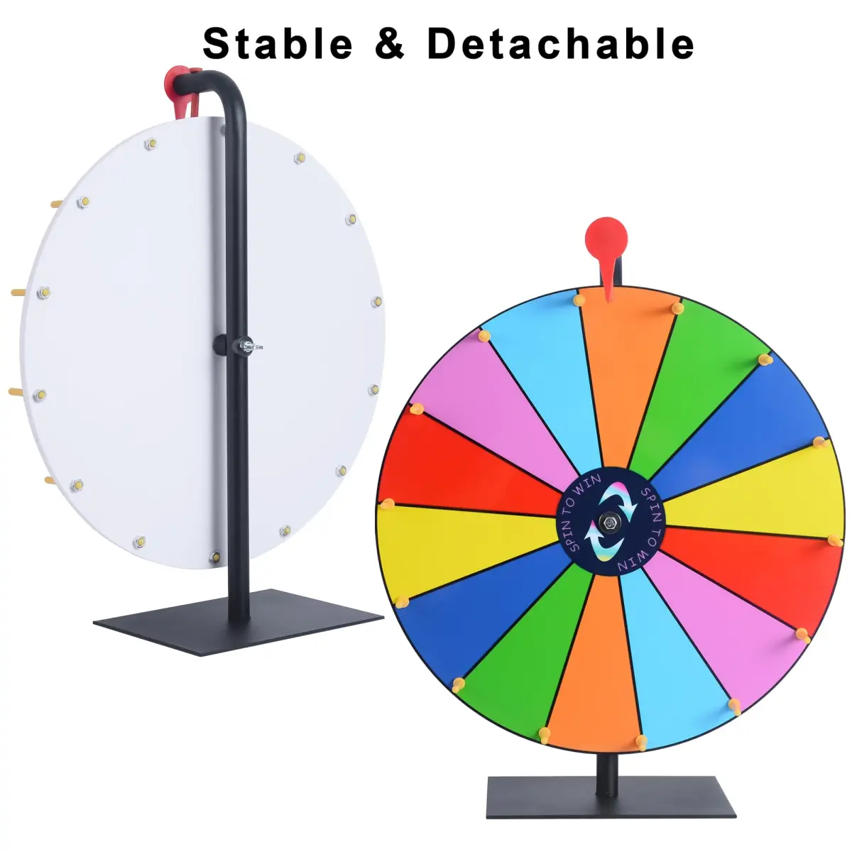 LRMBKM 16 Inch Heavy Duty Prize Wheel with 14 Slots & Dry Erase Surface | Fun for Parties & Events - view 5