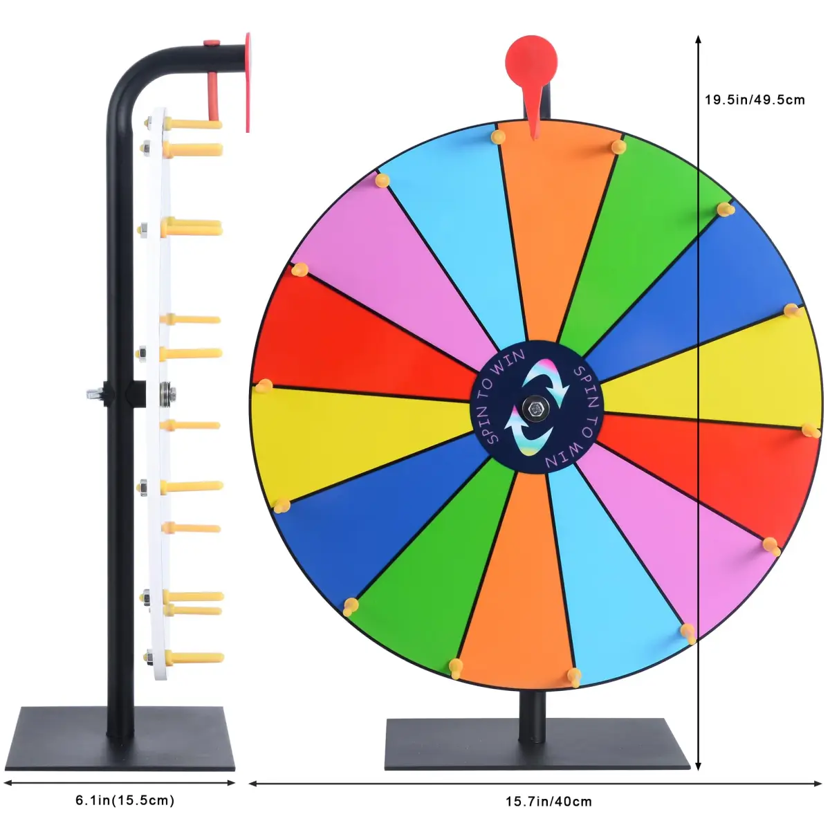 LRMBKM 16 Inch Heavy Duty Prize Wheel with 14 Slots & Dry Erase Surface | Fun for Parties & Events - view 2