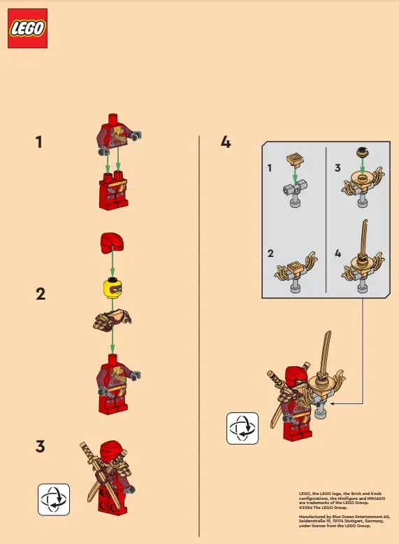 LEGO Ninjago Dragons Rising Season 2 Kai Climber Minifigure with Swords | ASTM-Tested Educational Toy Figure - view 4