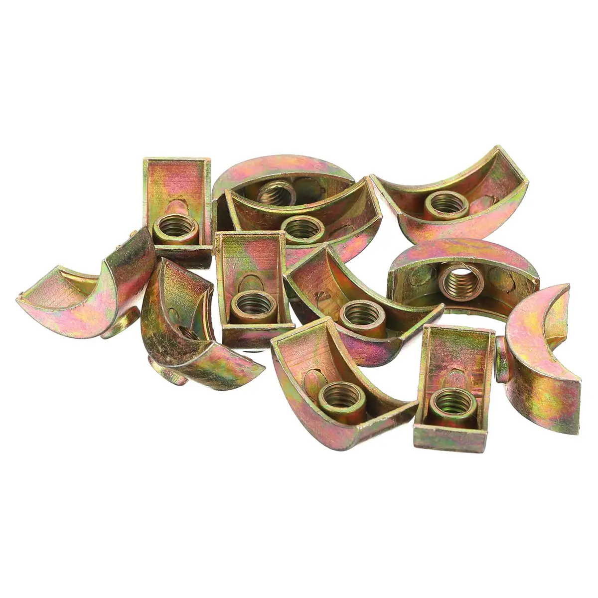 uxcell M6 x 24mm Half Moon Spacer Connectors, Zinc Alloy, Bronze (12-Pack) - main product image