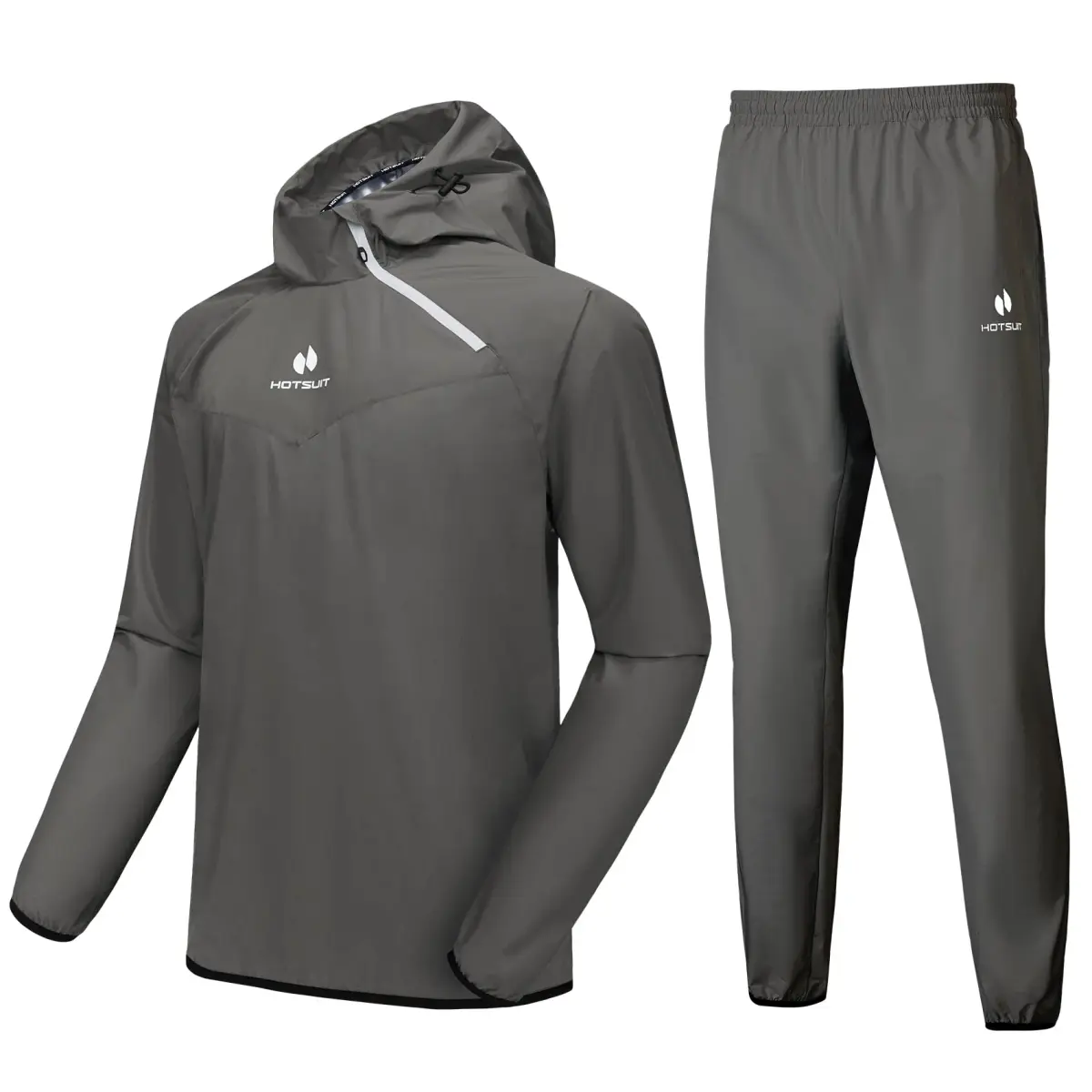HOTSUIT Men's Sauna Suit - A. Dark Gray Jacket & Pants, 4X-Large - main product image