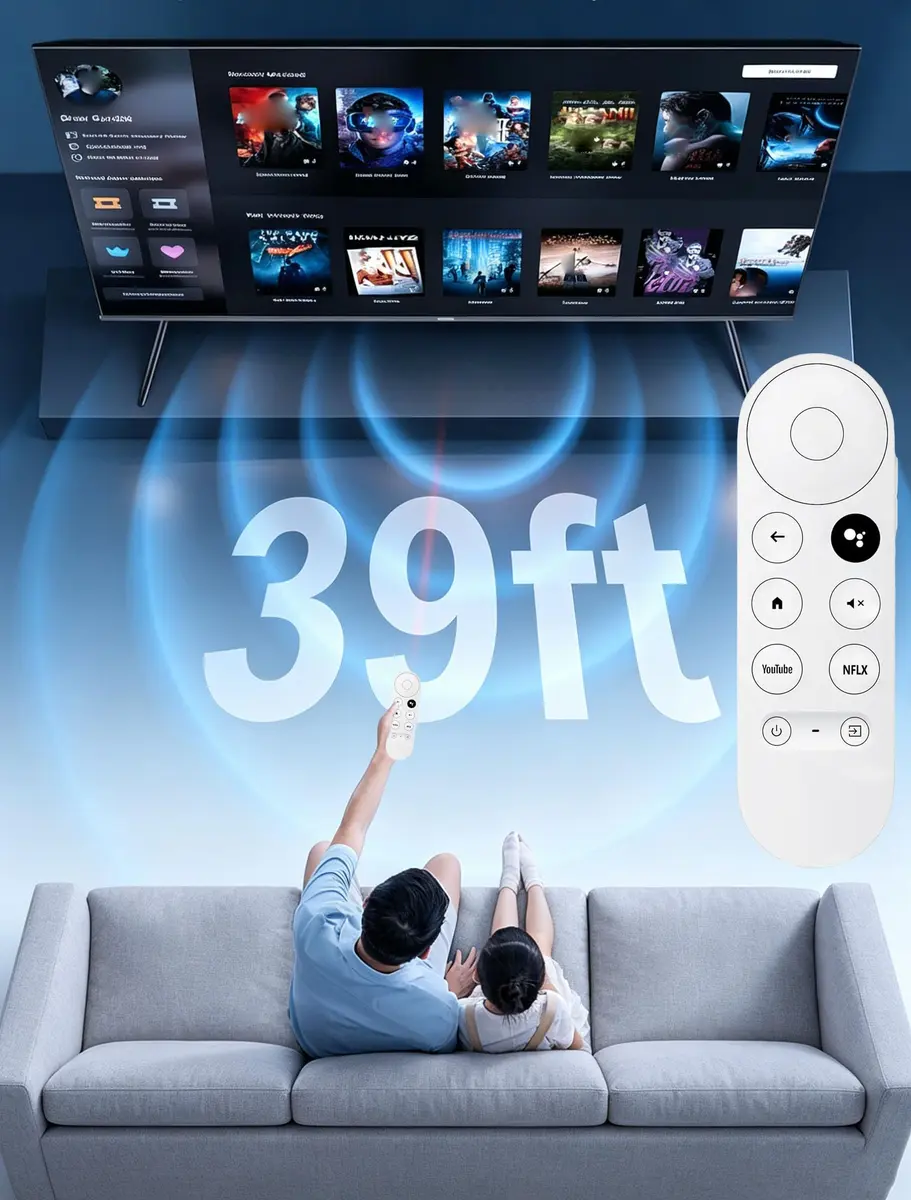 Dayume Voice Remote Control for Google Chromecast 4K TV | Compatible with G9N9N & GA01920-US (Snow) (70-120c) - view 5