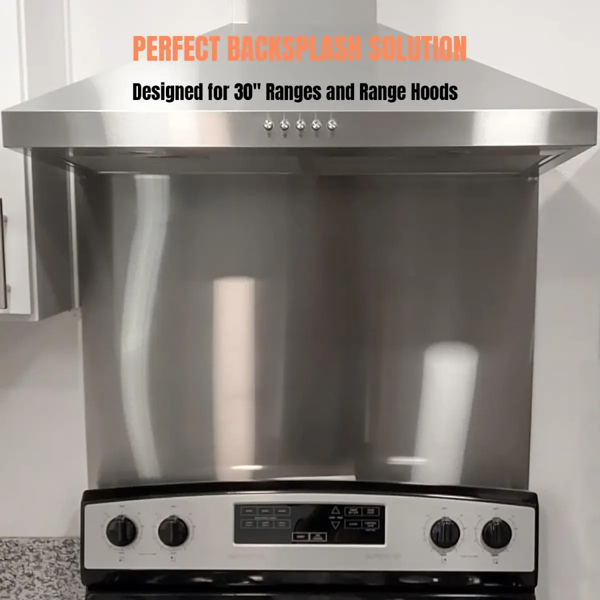 TUTU Stainless Steel Stove Backsplash 24" x 30" | Magnetic Metal Panel for Kitchen Walls - view 3