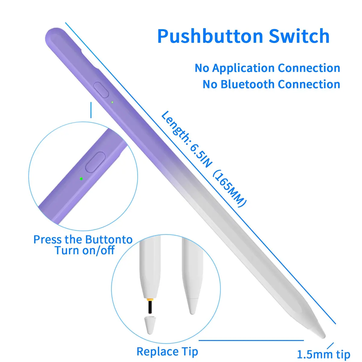 JXYHMY Stylus Pens for Touch Screens | Universal Fine Point iPad Pencil, Magnetic & Quick Charge - view 3