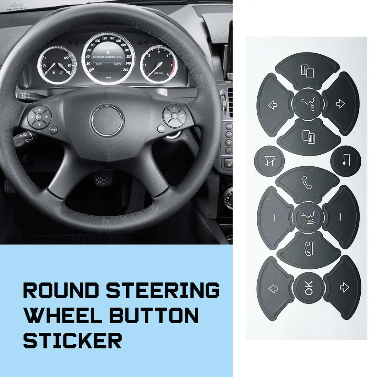 ZSYGYGDKS Dash Button Repair Sticker Kit for Mercedes W204 2008-2014 | Easy Fix for Buttons - view 5