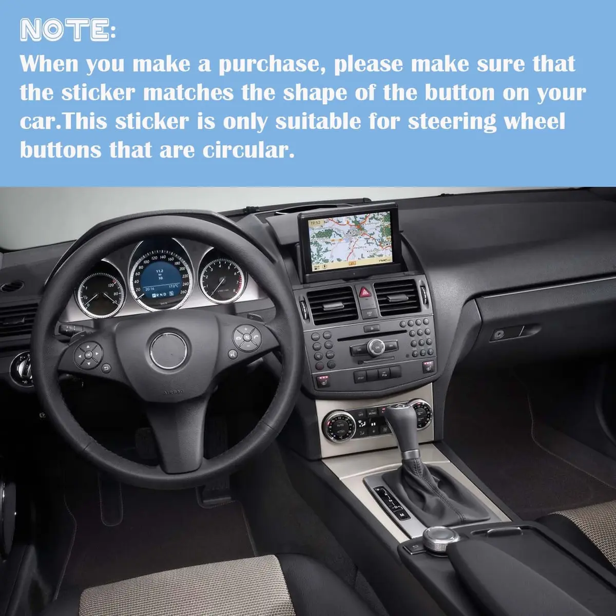 ZSYGYGDKS Dash Button Repair Sticker Kit for Mercedes W204 2008-2014 | Easy Fix for Buttons - view 2