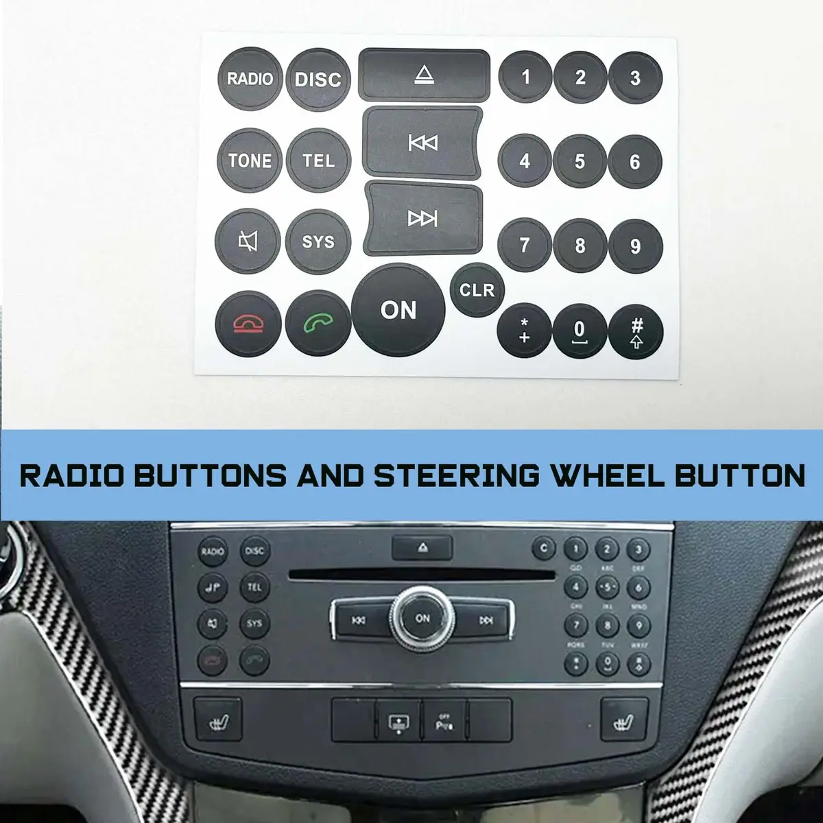 ZSYGYGDKS Dash Button Repair Sticker Kit for Mercedes W204 2008-2014 | Easy Fix for Buttons - view 4