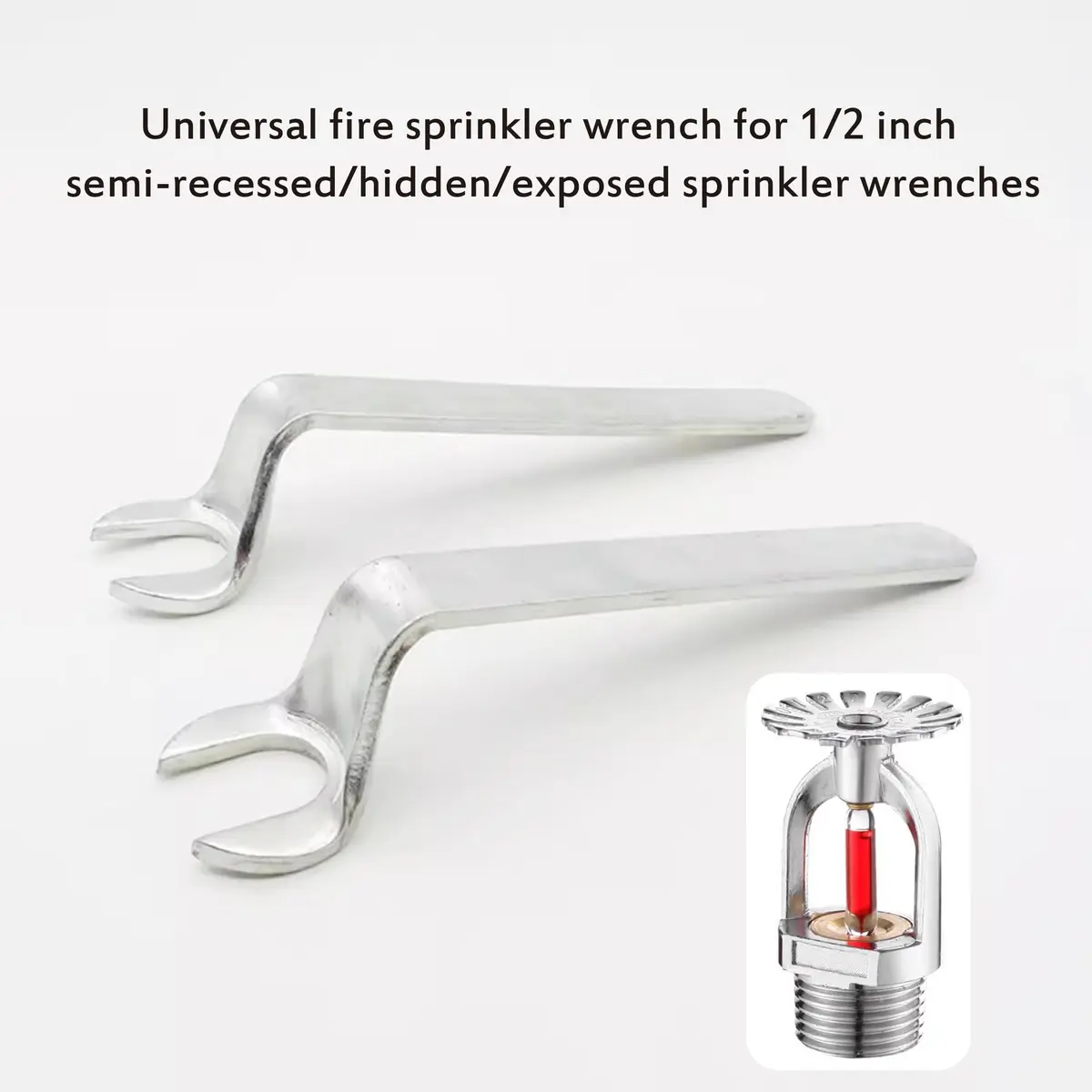 Szuenh Universal Fire Sprinkler Head Wrench 1/2" (6.5 inch) | Heavy-Duty Steel for Semi-Recessed, Concealed, Exposed Heads - view 4