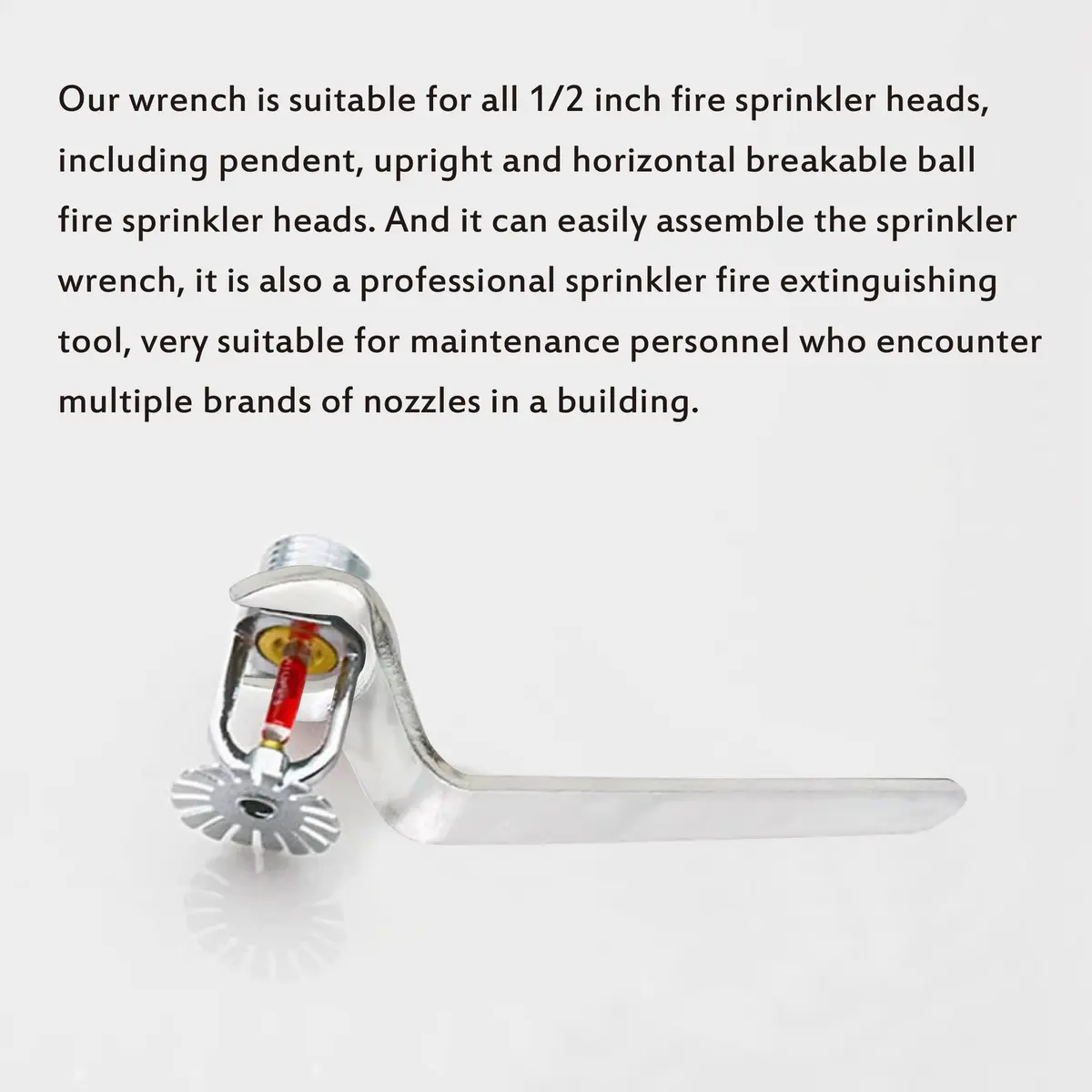 Szuenh Universal Fire Sprinkler Head Wrench 1/2" (6.5 inch) | Heavy-Duty Steel for Semi-Recessed, Concealed, Exposed Heads - view 3