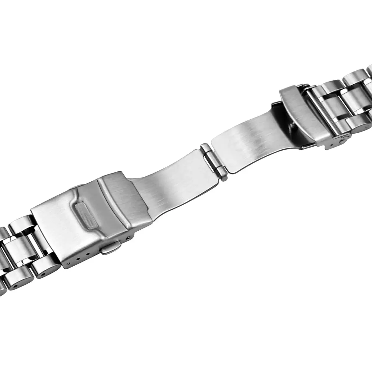 Juntan 20mm Stainless Steel Watch Band Silver | Quick Release Metal Bracelet with Double Folding Buckle - view 7