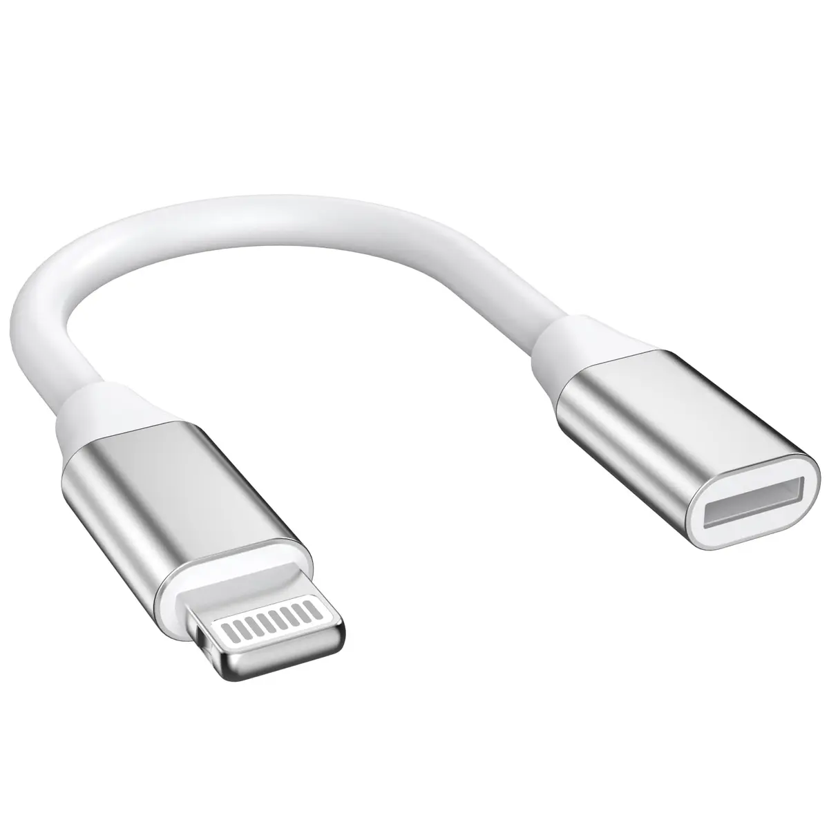 DESOFICON Lightning Male to Female Adapter 9cm (3.5 inch) | Extends iPhone Charging, Audio, Data - main product image