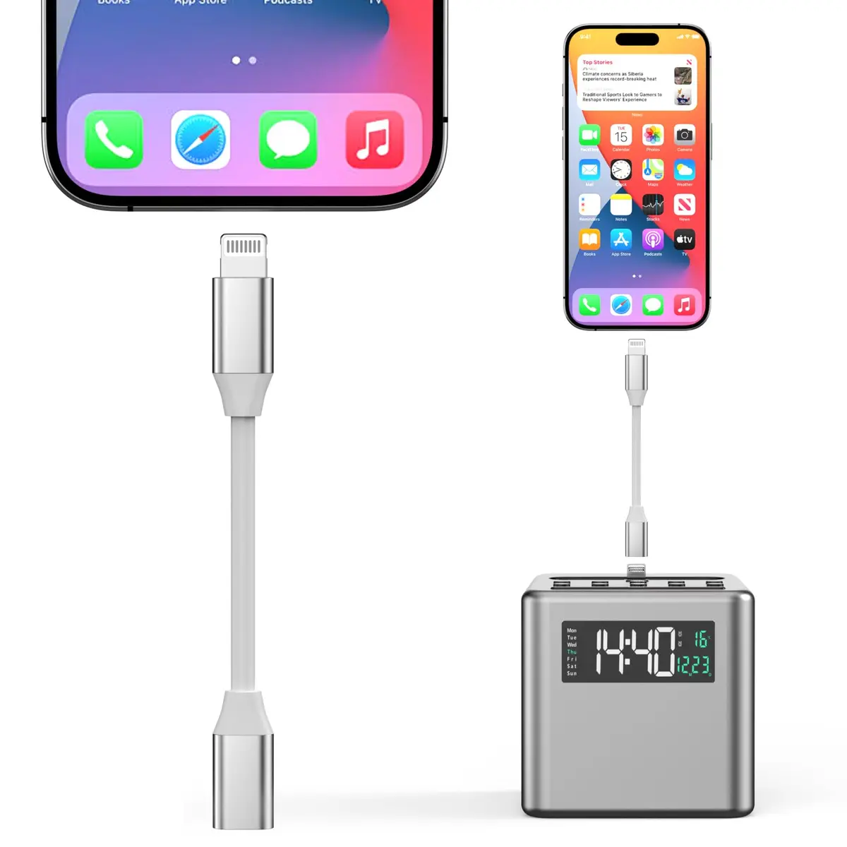 DESOFICON Lightning Male to Female Adapter 9cm (3.5 inch) | Extends iPhone Charging, Audio, Data - view 7