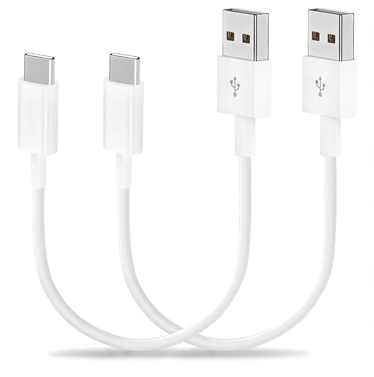 TOP-UP Short USB C Cable 1.15FT | 2 Pack, USB A to USB C CarPlay Cord, Fast Charging & Data Sync - main product image