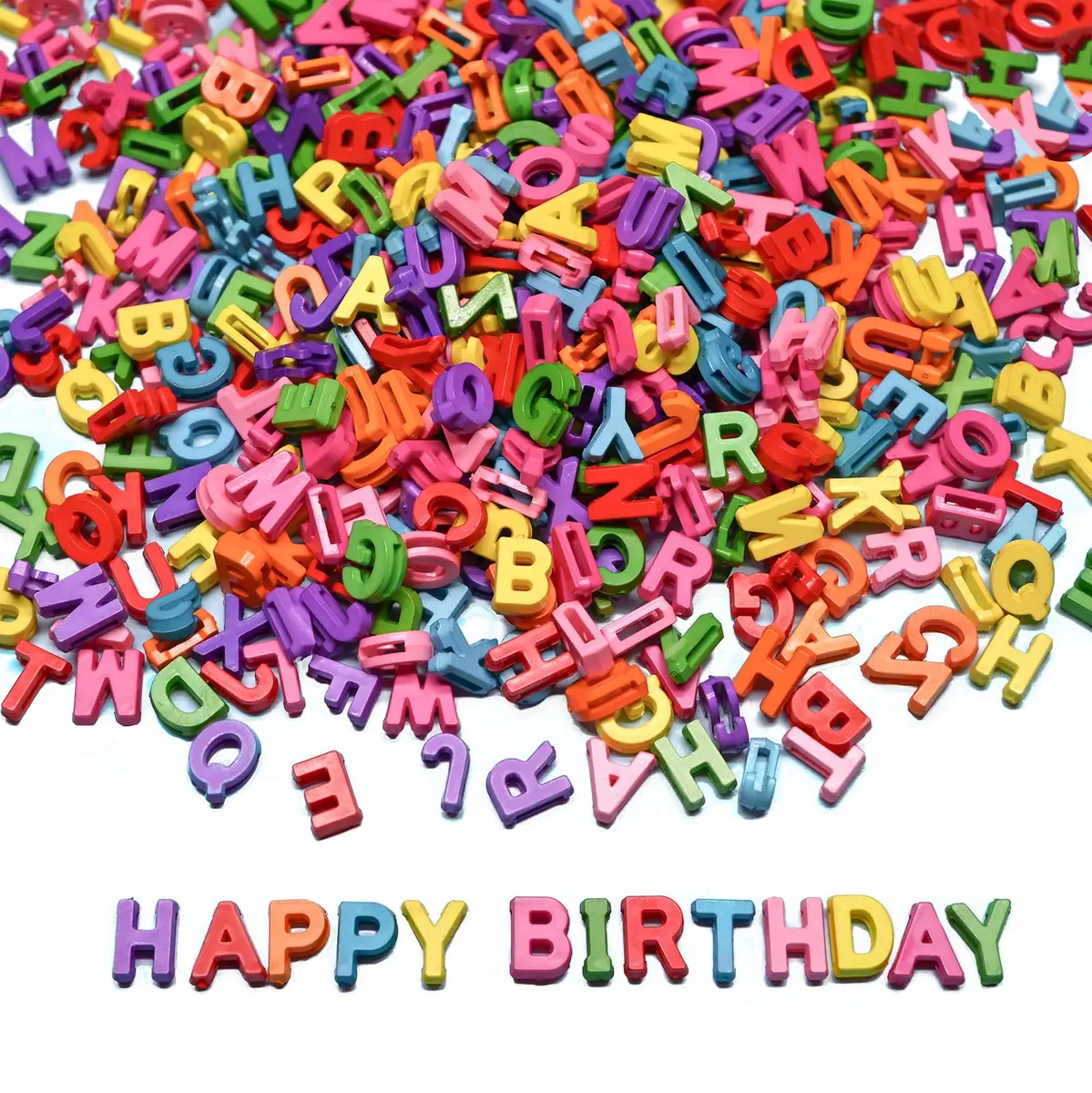 YuSheng Big Alphabet Letter Beads for Jewelry Making | 12mm Plastic Letters for DIY Crafts - main product image