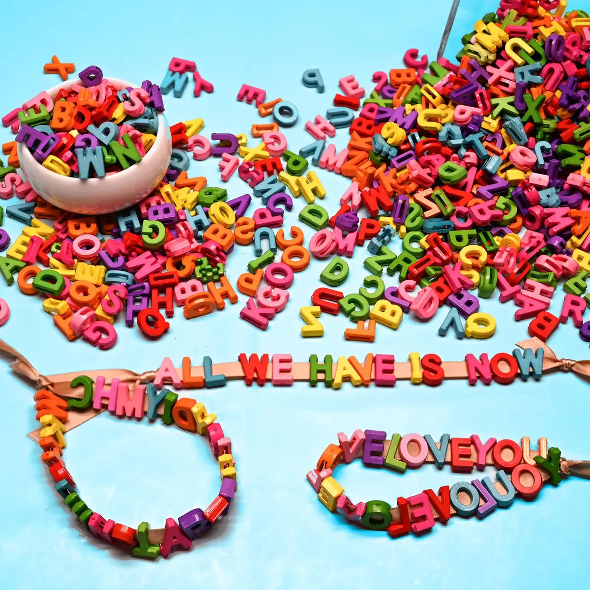 YuSheng Big Alphabet Letter Beads for Jewelry Making | 12mm Plastic Letters for DIY Crafts - view 5