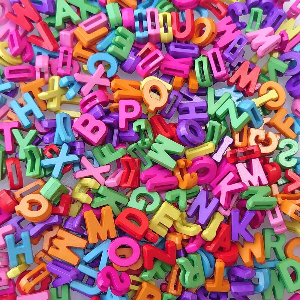 YuSheng Big Alphabet Letter Beads for Jewelry Making | 12mm Plastic Letters for DIY Crafts - view 6