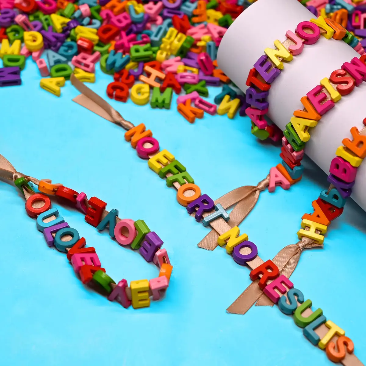 YuSheng Big Alphabet Letter Beads for Jewelry Making | 12mm Plastic Letters for DIY Crafts - view 4